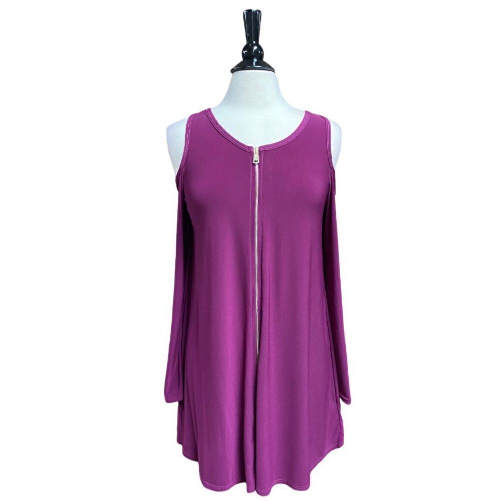 Plum Cold Shoulder Dress 